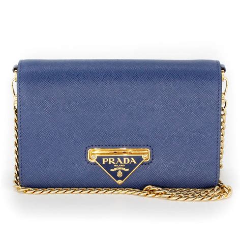 prada wallet blue men|Prada wallet on chain blue.